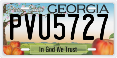 GA license plate PVU5727