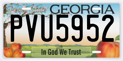 GA license plate PVU5952