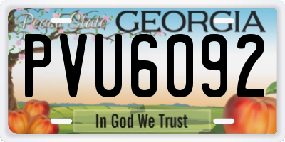 GA license plate PVU6092