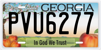 GA license plate PVU6277
