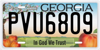 GA license plate PVU6809