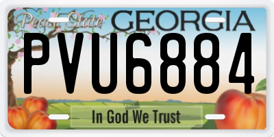 GA license plate PVU6884