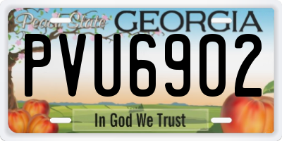 GA license plate PVU6902