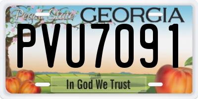 GA license plate PVU7091