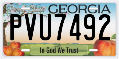 GA license plate PVU7492