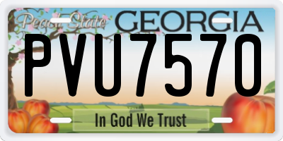 GA license plate PVU7570