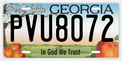 GA license plate PVU8072