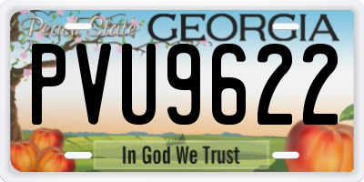 GA license plate PVU9622