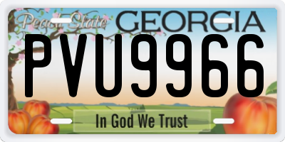 GA license plate PVU9966