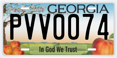 GA license plate PVV0074