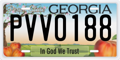 GA license plate PVV0188