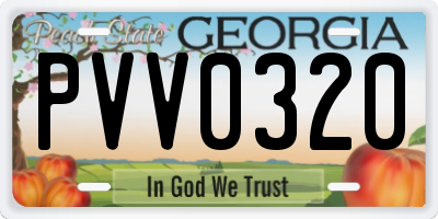 GA license plate PVV0320