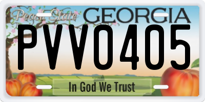 GA license plate PVV0405