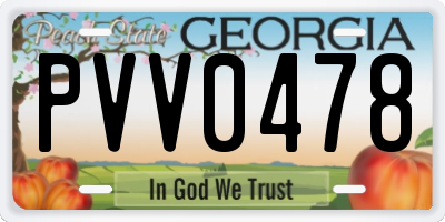 GA license plate PVV0478