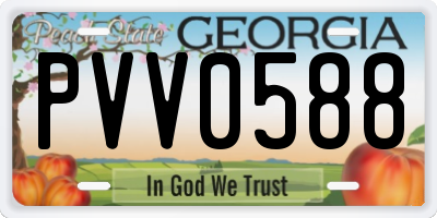 GA license plate PVV0588
