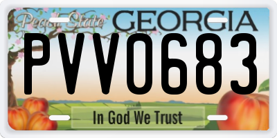 GA license plate PVV0683