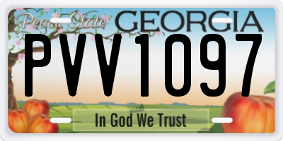 GA license plate PVV1097