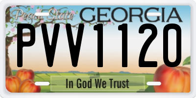 GA license plate PVV1120