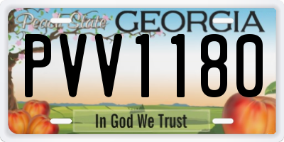 GA license plate PVV1180