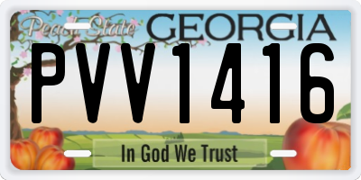 GA license plate PVV1416