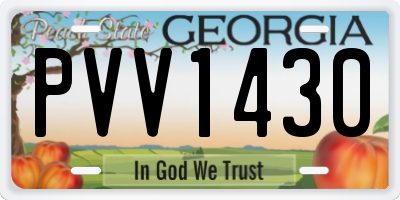 GA license plate PVV1430