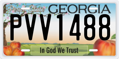 GA license plate PVV1488