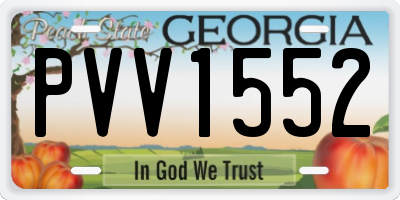 GA license plate PVV1552