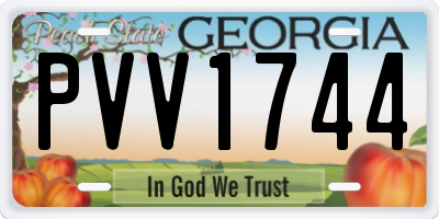 GA license plate PVV1744