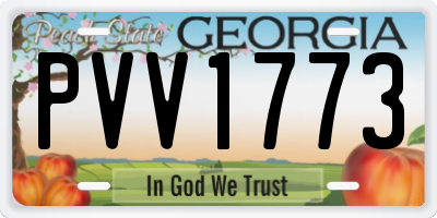 GA license plate PVV1773