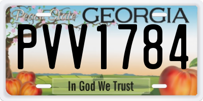 GA license plate PVV1784