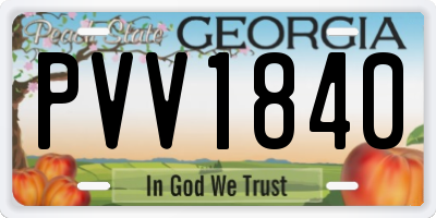 GA license plate PVV1840