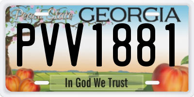 GA license plate PVV1881