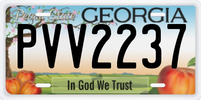 GA license plate PVV2237
