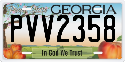 GA license plate PVV2358
