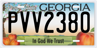 GA license plate PVV2380