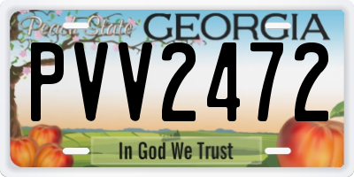 GA license plate PVV2472