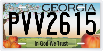 GA license plate PVV2615