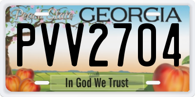 GA license plate PVV2704