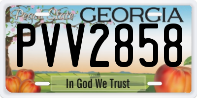 GA license plate PVV2858
