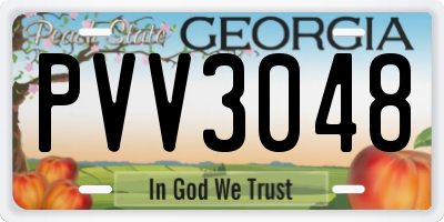 GA license plate PVV3048