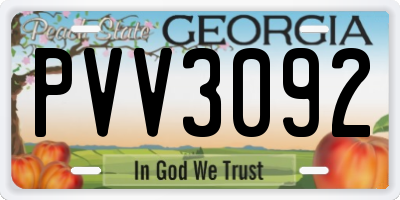 GA license plate PVV3092