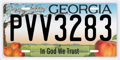 GA license plate PVV3283