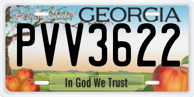 GA license plate PVV3622
