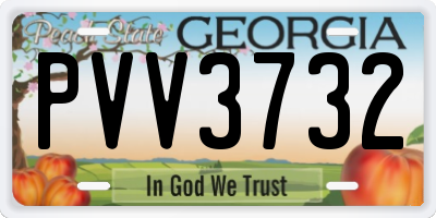 GA license plate PVV3732