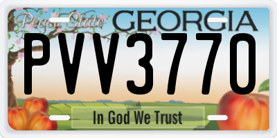 GA license plate PVV3770