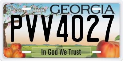 GA license plate PVV4027