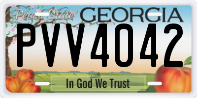 GA license plate PVV4042