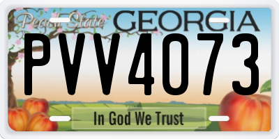 GA license plate PVV4073