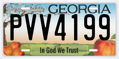 GA license plate PVV4199