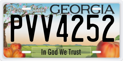 GA license plate PVV4252